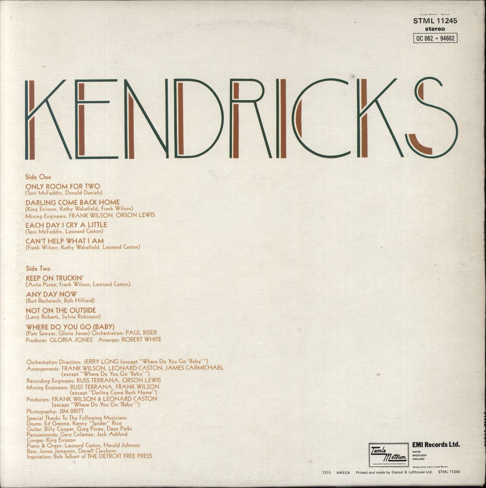 Eddie Kendricks Eddie Kendricks - Factory Sample UK vinyl LP album (LP record)