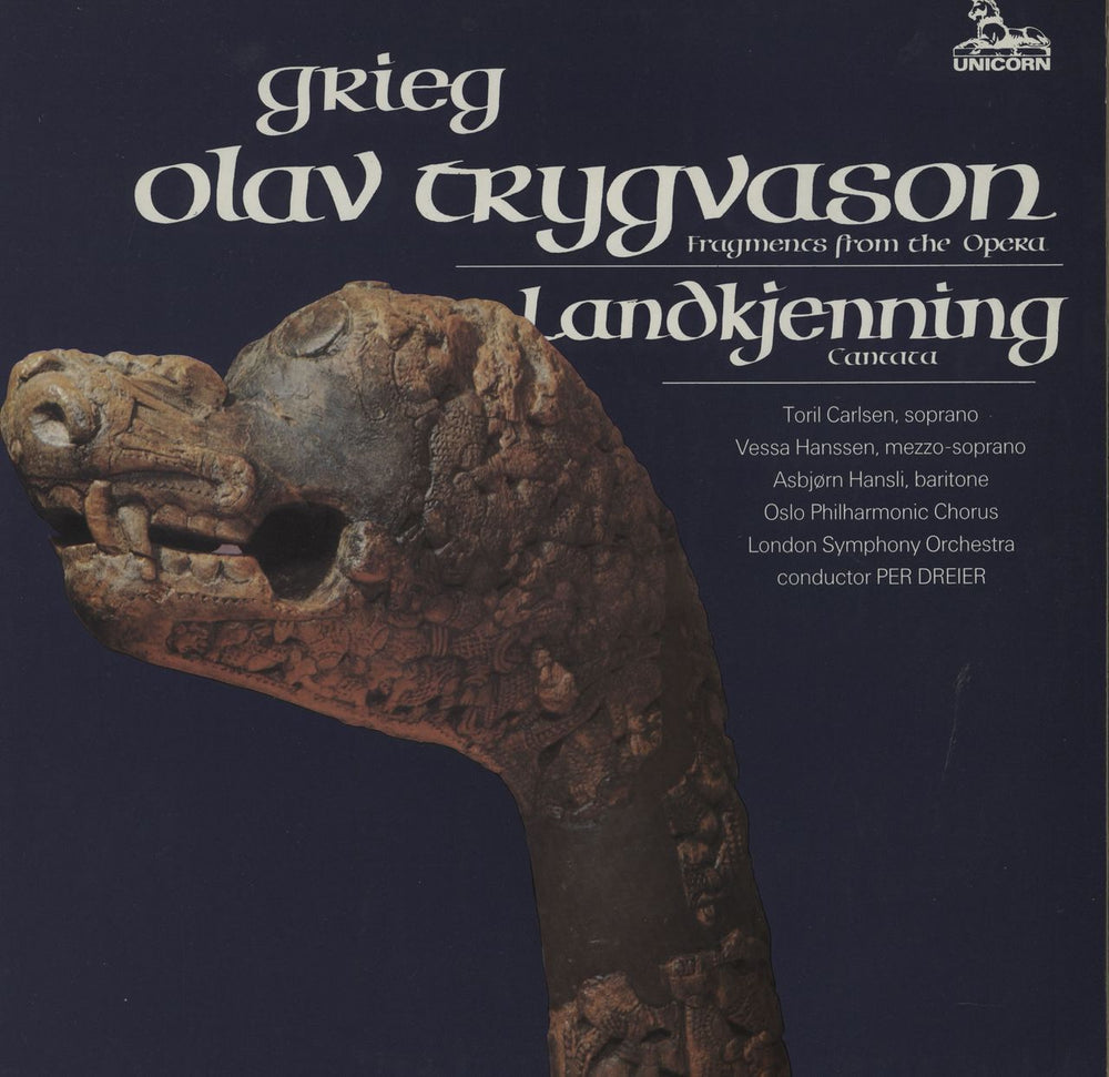 Edvard Grieg Olav Trygvason Fragments From The Opera / Landkjenning Cantata UK vinyl LP album (LP record) RHS364