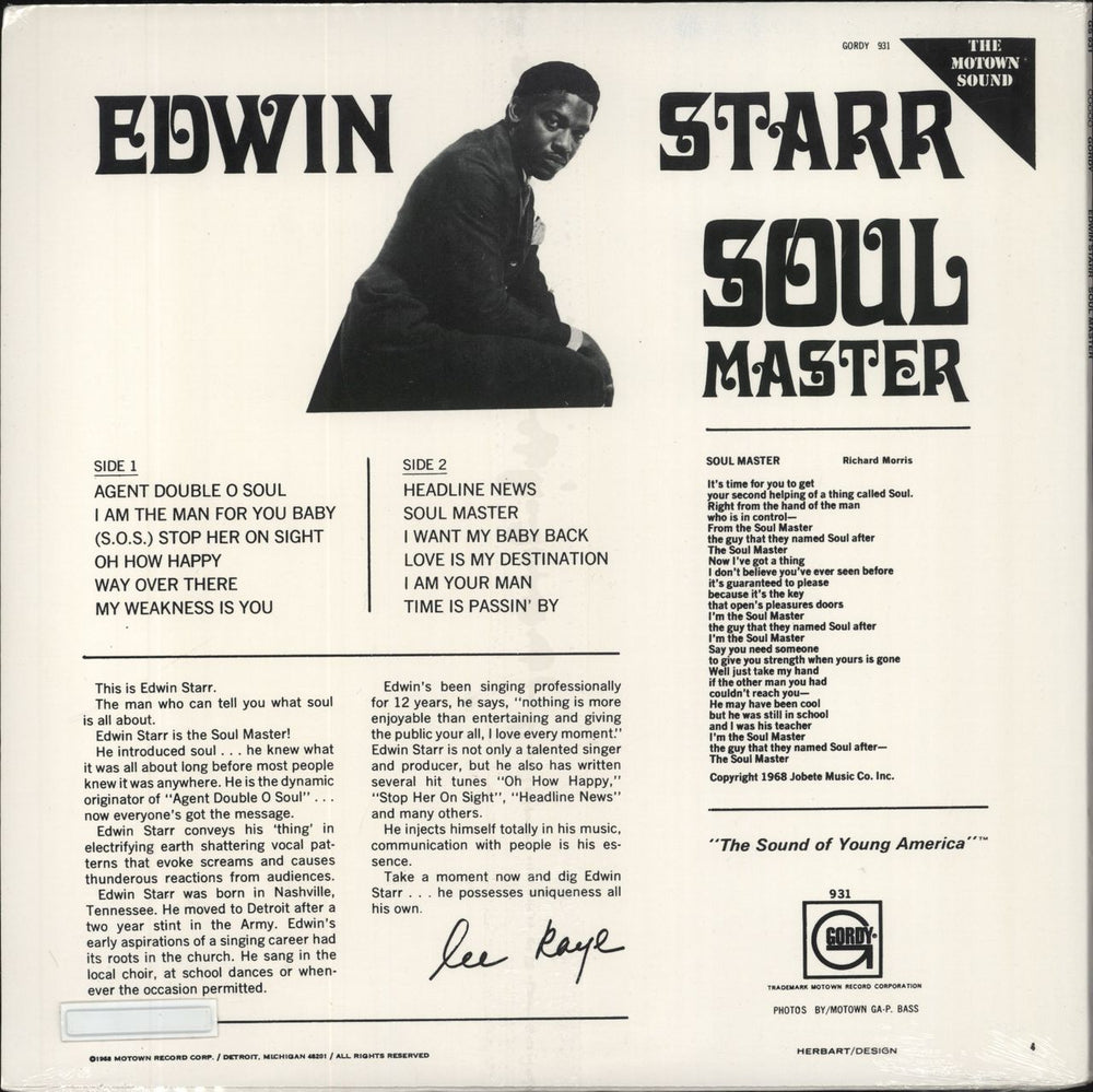 Edwin Starr Soul Master US vinyl LP album (LP record)