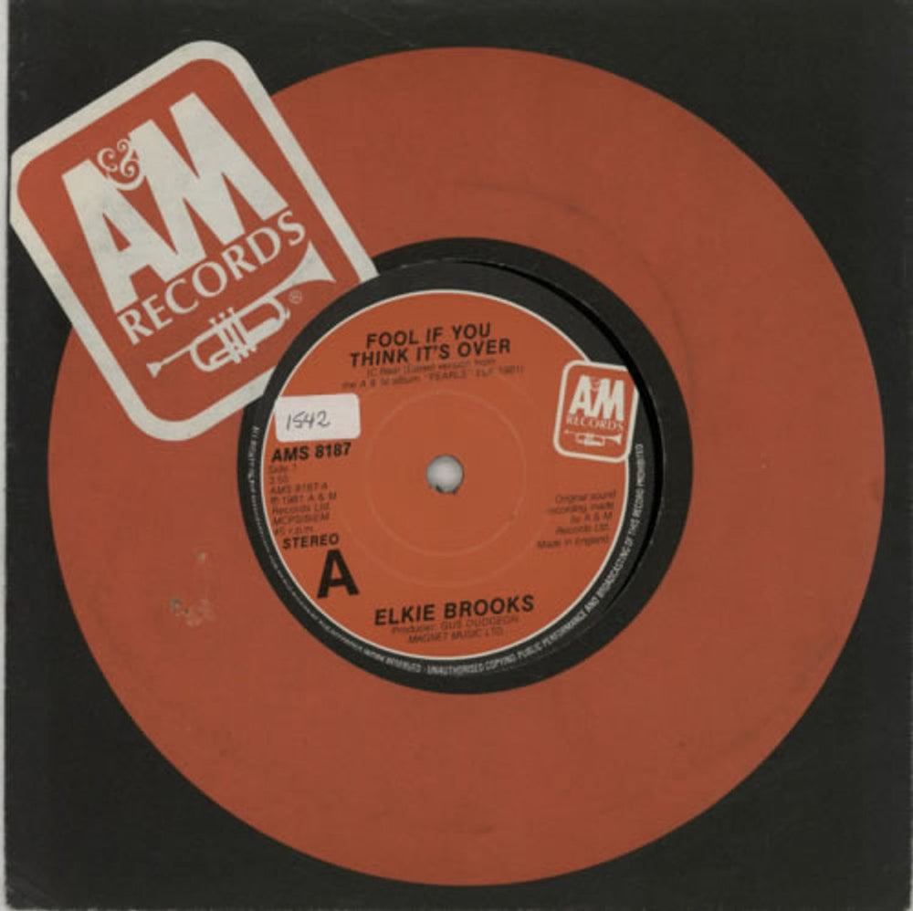 Elkie Brooks Fool If You Think It's Over UK 7" vinyl single (7 inch record / 45) AMS8187