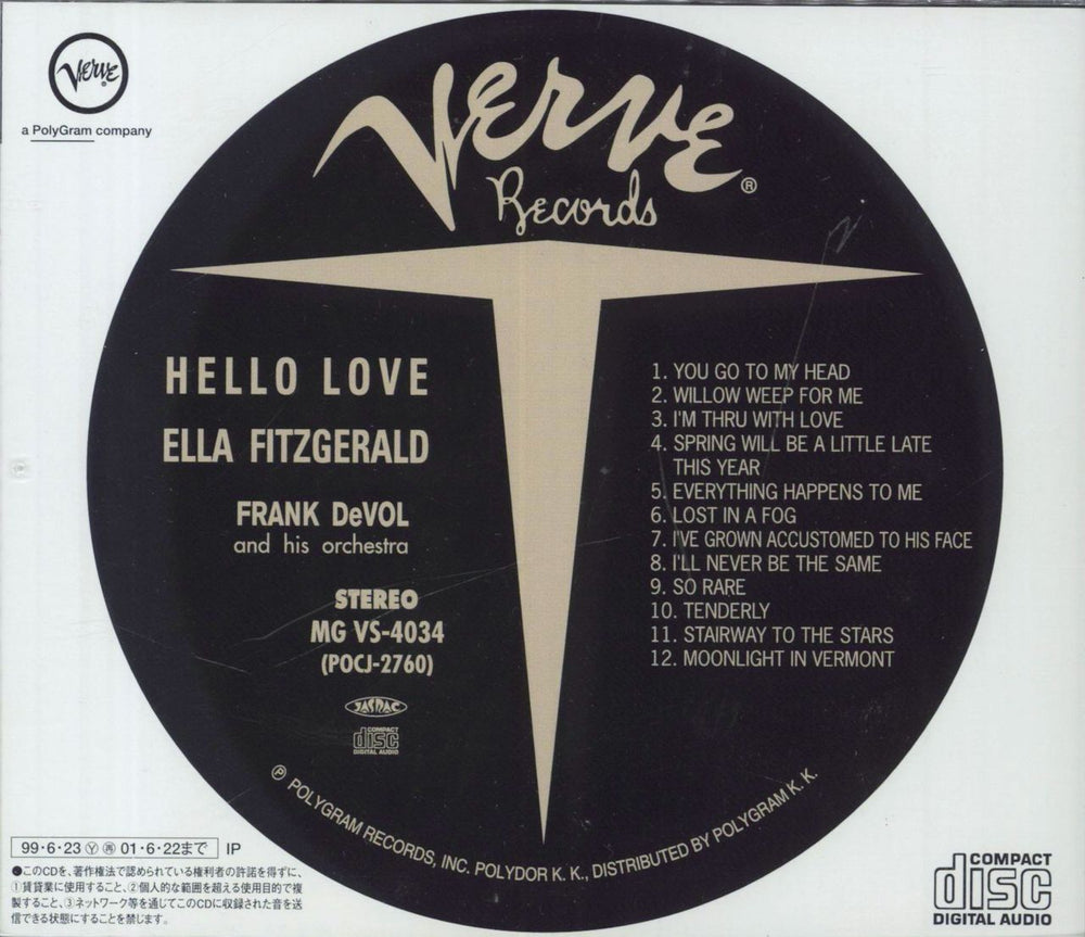 Ella Fitzgerald Hello Love Japanese CD album (CDLP)