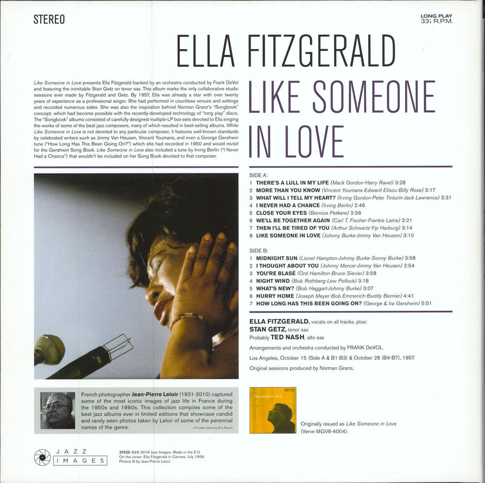 Ella Fitzgerald Like Someone In Love UK vinyl LP album (LP record)