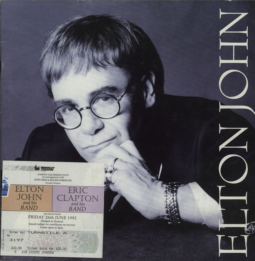 Elton John 1993 Tour + Ticket Stub UK tour programme TOUR PROGRAMME