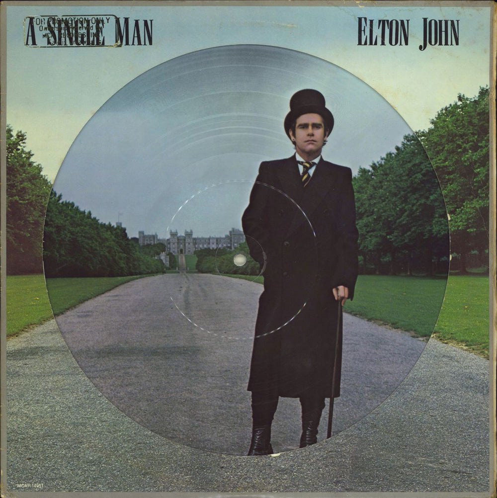 Elton John A Single Man - Gold Promo Stamped US picture disc LP (vinyl picture disc album) MCAP-14951