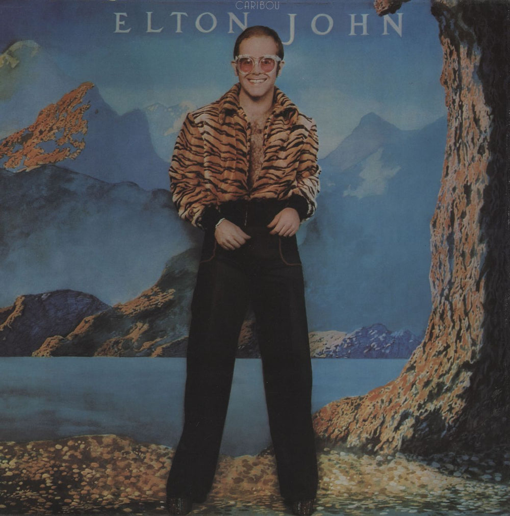 Elton John Caribou - Red Vinyl - EX UK vinyl LP album (LP record) DJLPH439