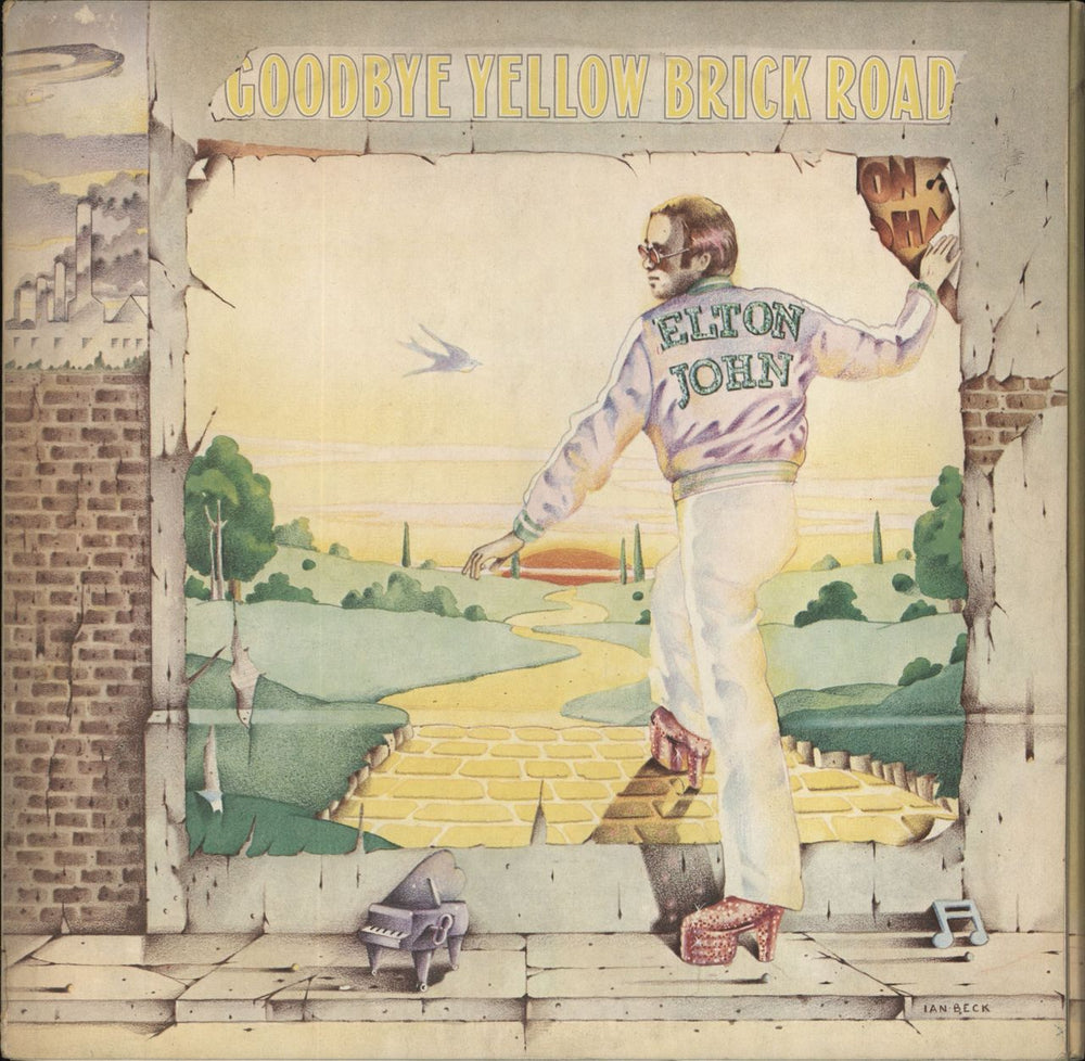 Elton John Goodbye Yellow Brick Road - 1st - Red - EX UK 2-LP vinyl record set (Double LP Album) DJLPD1001