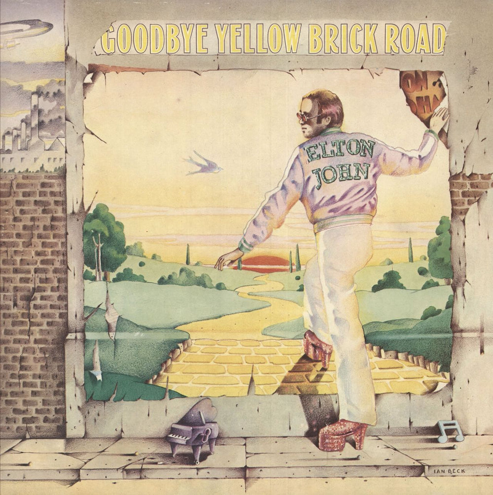 Elton John Goodbye Yellow Brick Road - 2nd UK 2-LP vinyl record set (Double LP Album) DJE29001