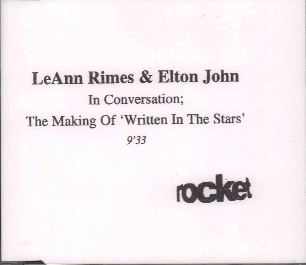 Elton John In Conversation: The Making Of Written In The Stars UK Promo CD-R acetate CD ACETATE