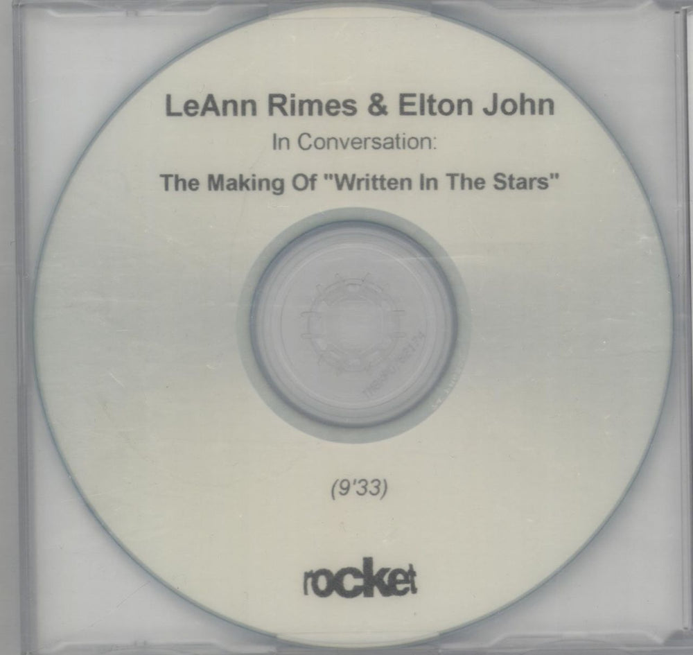 Elton John In Conversation: The Making Of Written In The Stars UK Promo CD-R acetate JOHCRIN135650