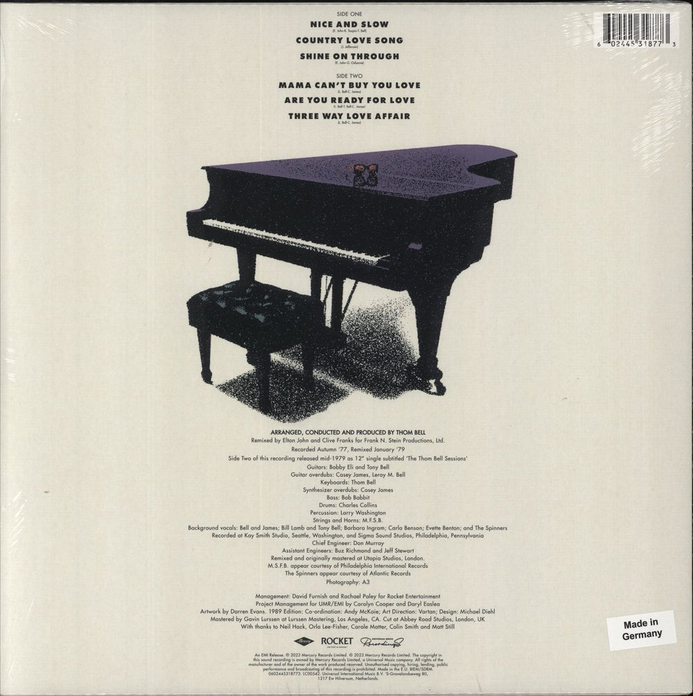 Elton John The Complete Thom Bell Sessions - 180g - Hype Sticker - Sealed UK vinyl LP album (LP record) 602445318773