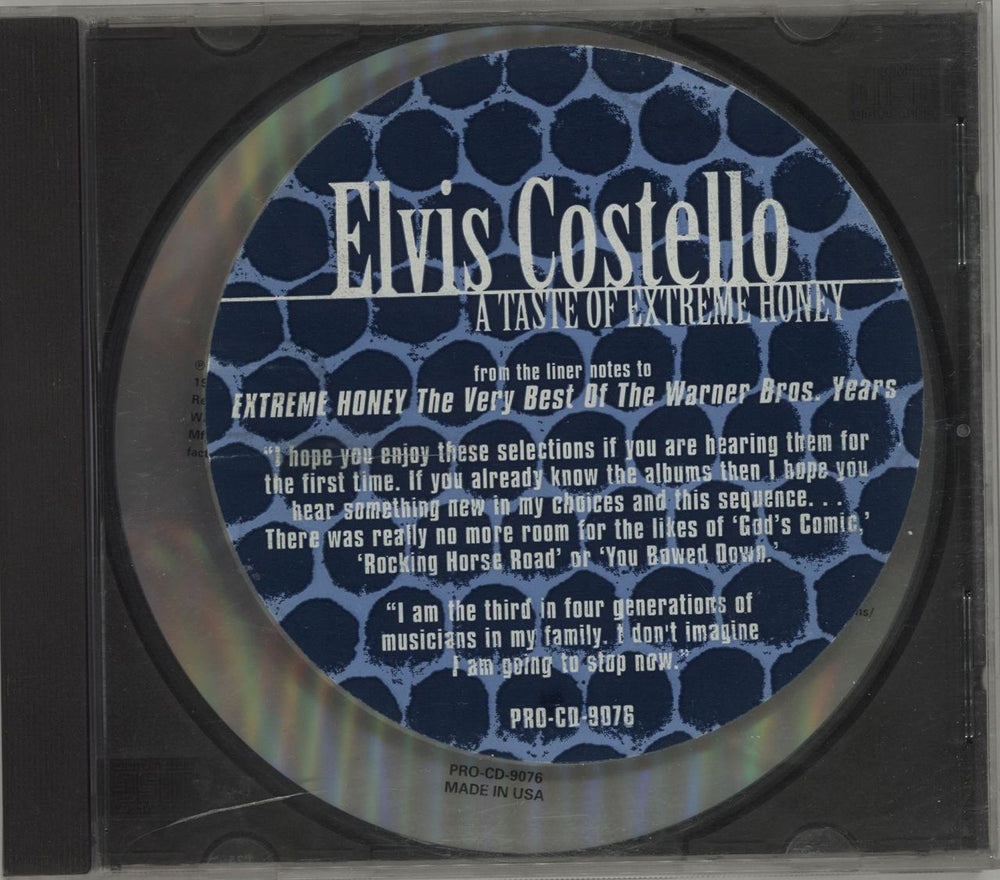 Elvis Costello A Taste Of Extreme Honey Sampler US Promo CD single (CD5 / 5") PRO-CD-9076