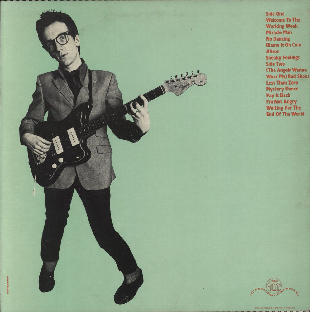 Elvis Costello My Aim Is True - Green Front & Back UK vinyl LP album (LP record)