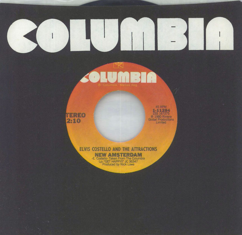 Elvis Costello New Amsterdam US 7" vinyl single (7 inch record / 45) 1-11284
