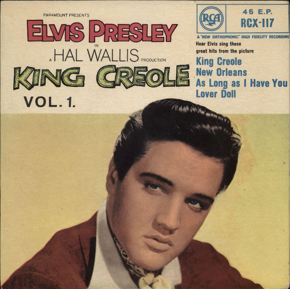 Elvis Presley King Creole Vol.1 EP - 1st - SF58/10 Sleeve UK 7" vinyl single (7 inch record / 45) RCX-117