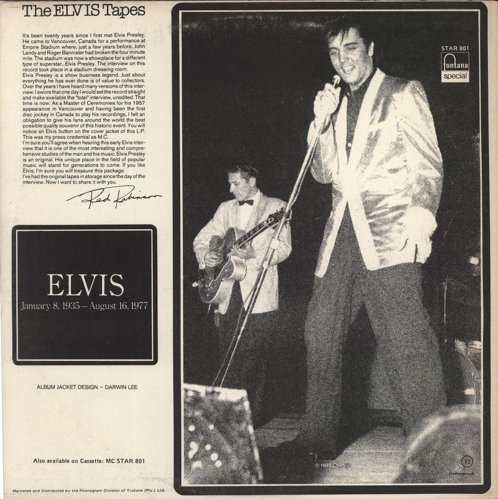 Elvis Presley The Elvis Tapes South African vinyl LP album (LP record)