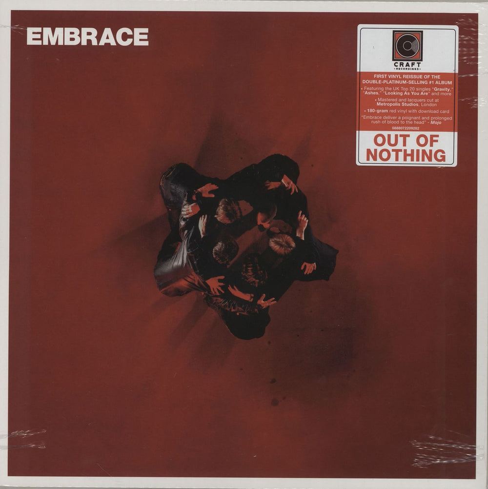 Embrace Out Of Nothing - 180gm Red Vinyl - Sealed UK vinyl LP album (LP record) 0888072209282