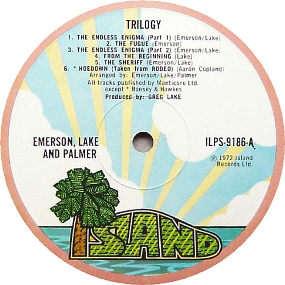 Emerson Lake & Palmer Trilogy - 1st UK vinyl LP album (LP record) ELPLPTR86635