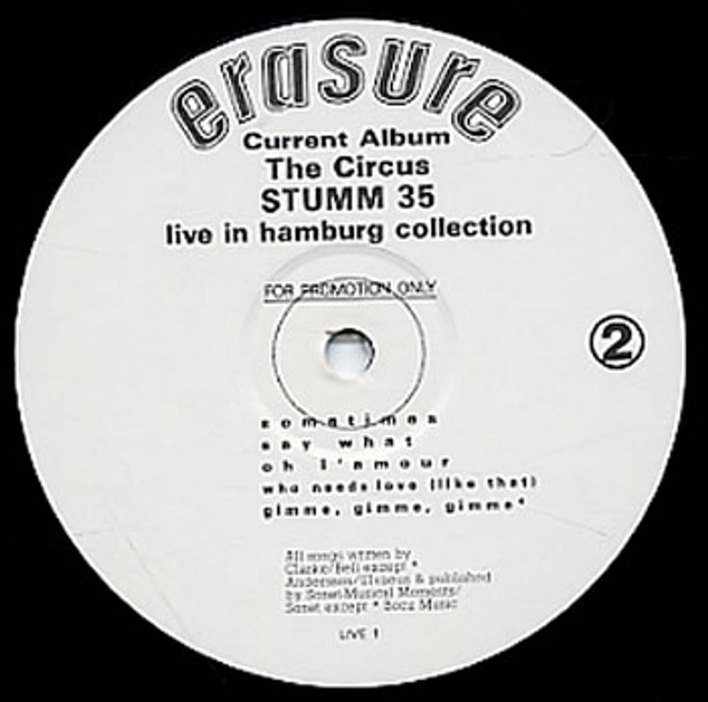 Erasure The Circus - Live In Hamburg Collection UK Promo vinyl LP album (LP record) ERALPTH330545