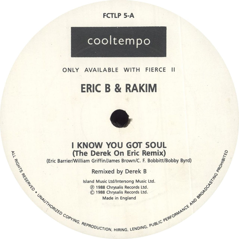 Eric B & Rakim I Know You Got Soul / This Girl Is Gonna Fall In Love UK 12" vinyl single (12 inch record / Maxi-single) FCTLP5