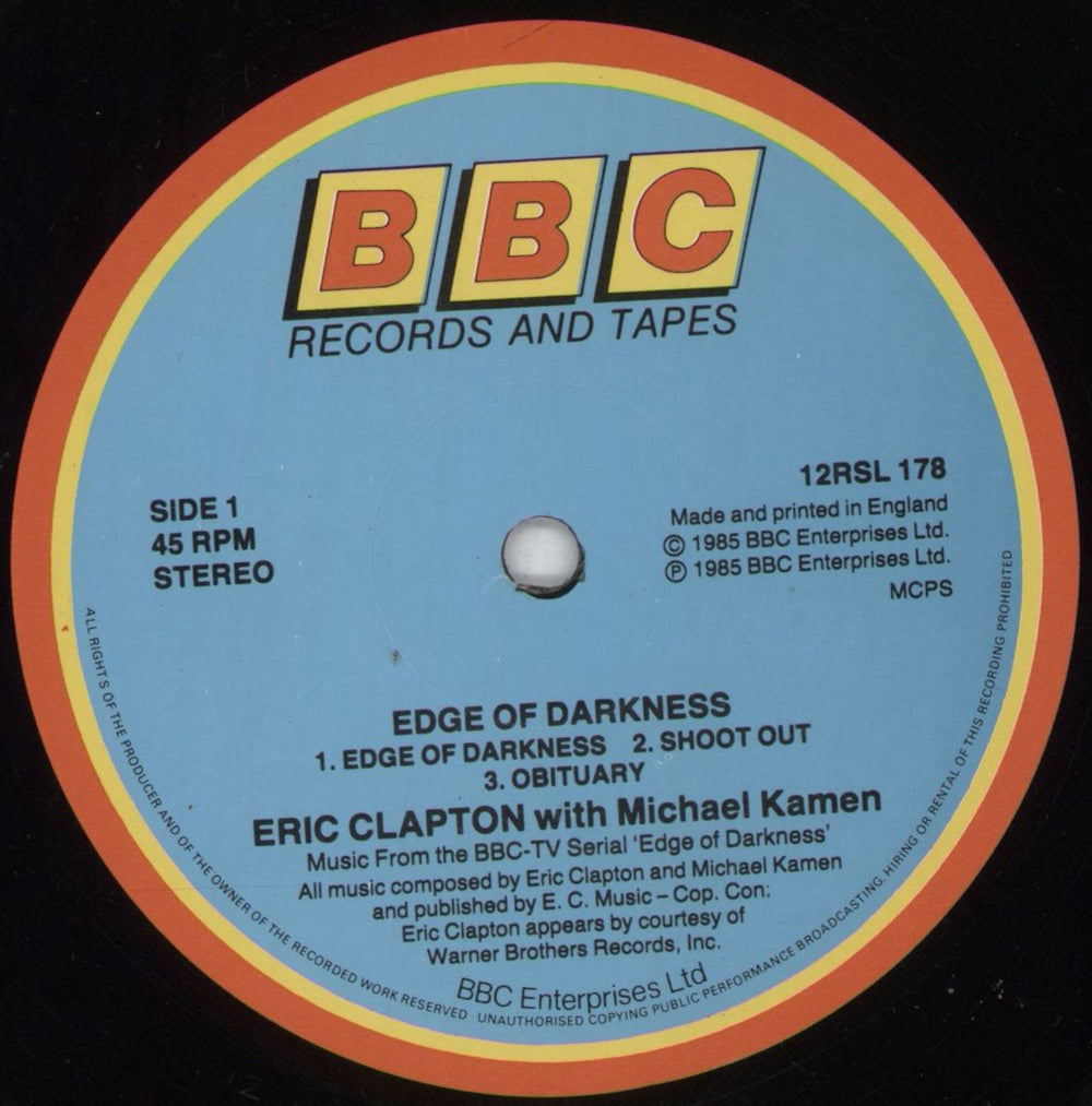 Eric Clapton Edge Of Darkness EP - VG UK 12