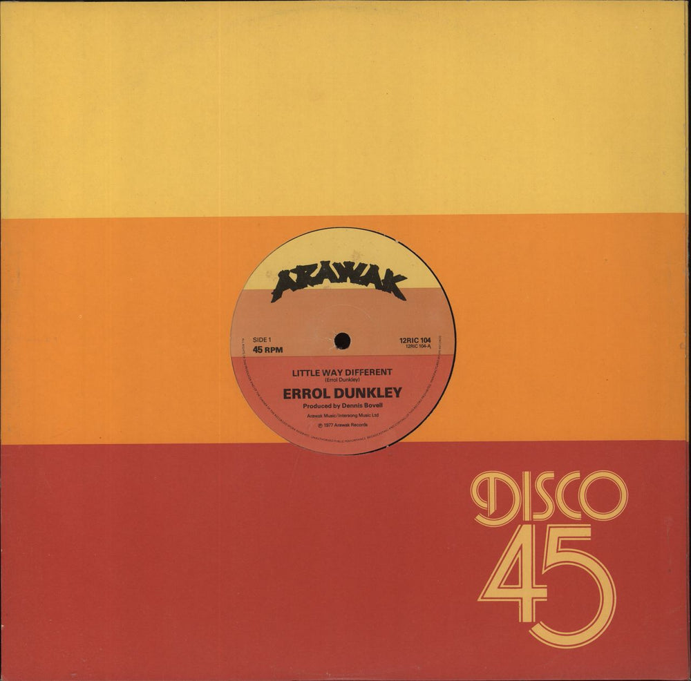 Errol Dunkley Little Way Different UK 12" vinyl single (12 inch record / Maxi-single) 12RIC104