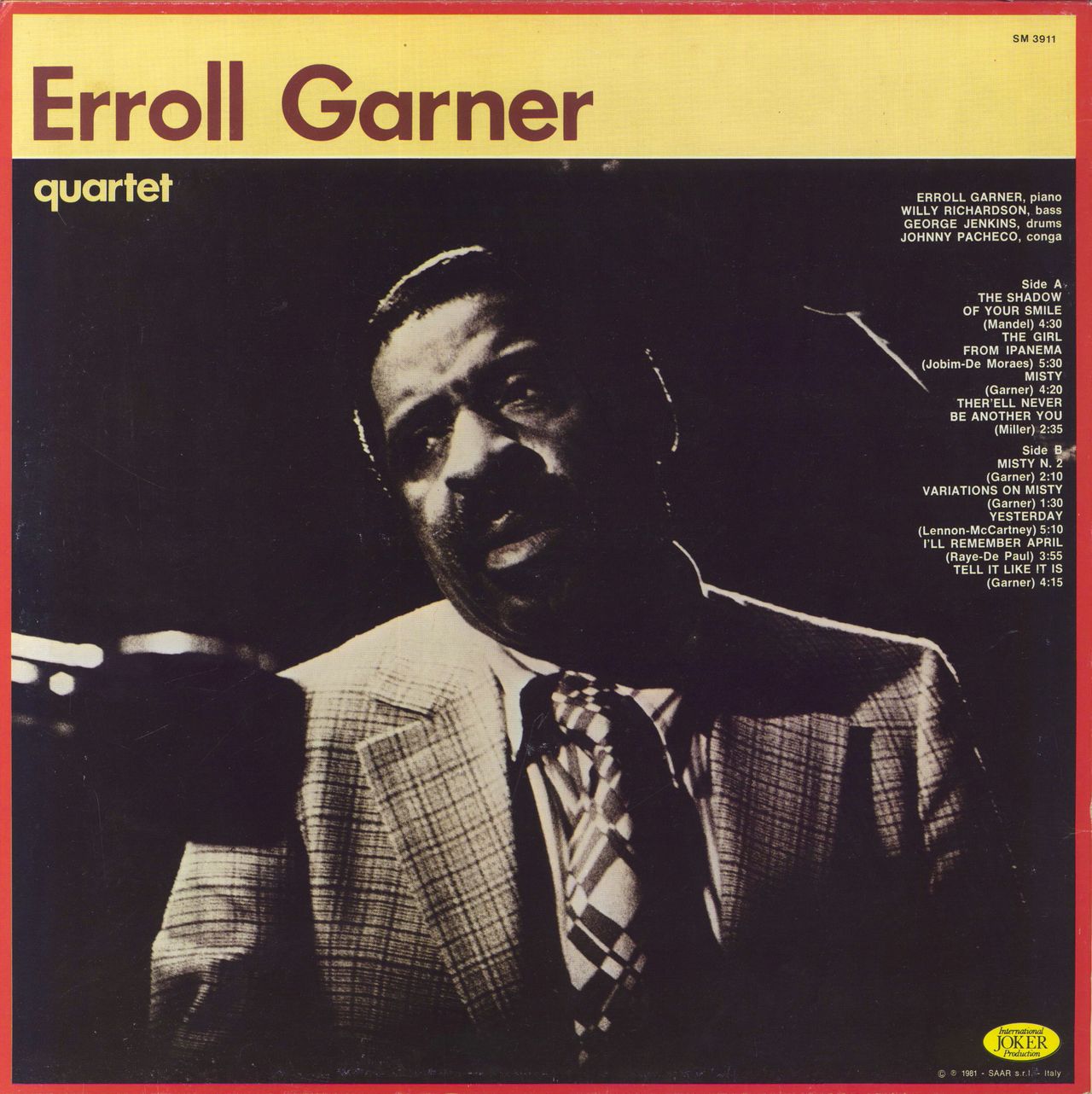 LP　Vinyl　Erroll　Garner　Italian　Quartet　—