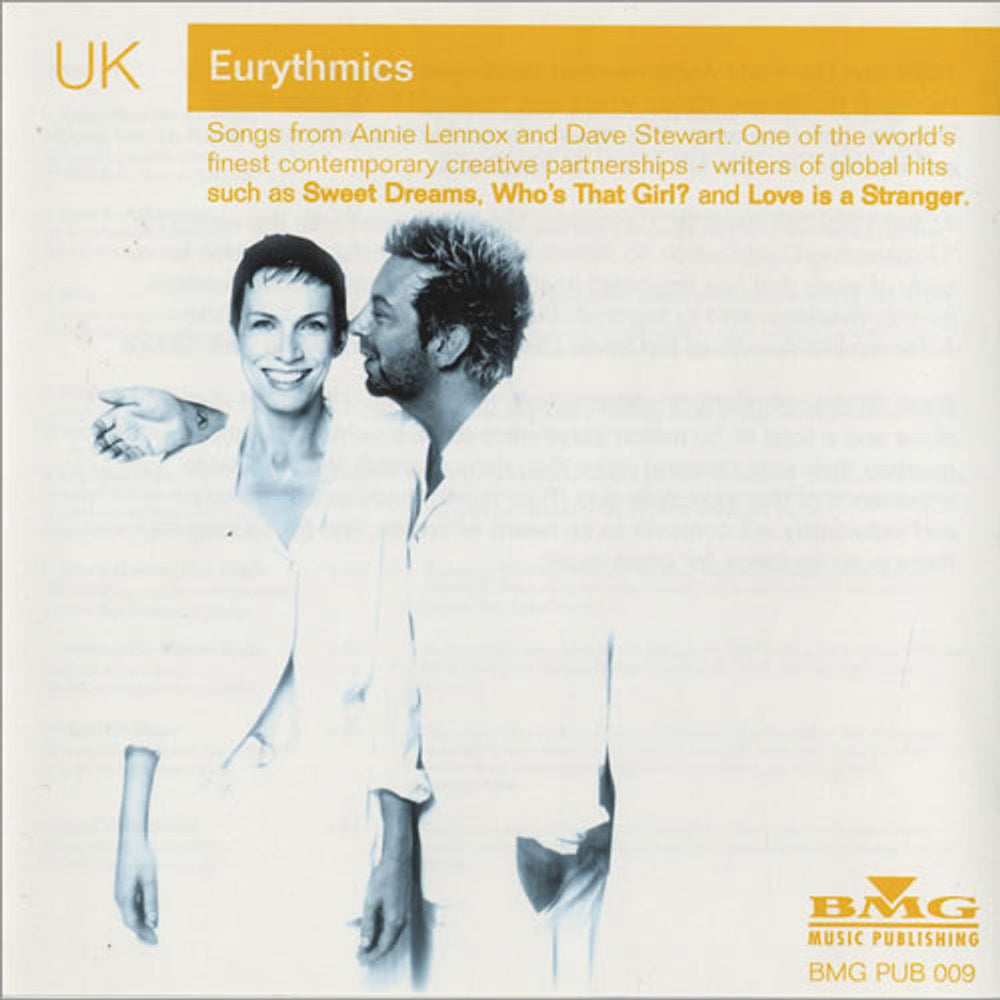 Eurythmics Eurythmics Annie Lennox Dave Stewart UK Promo CD album (CDLP) BMGPUB009