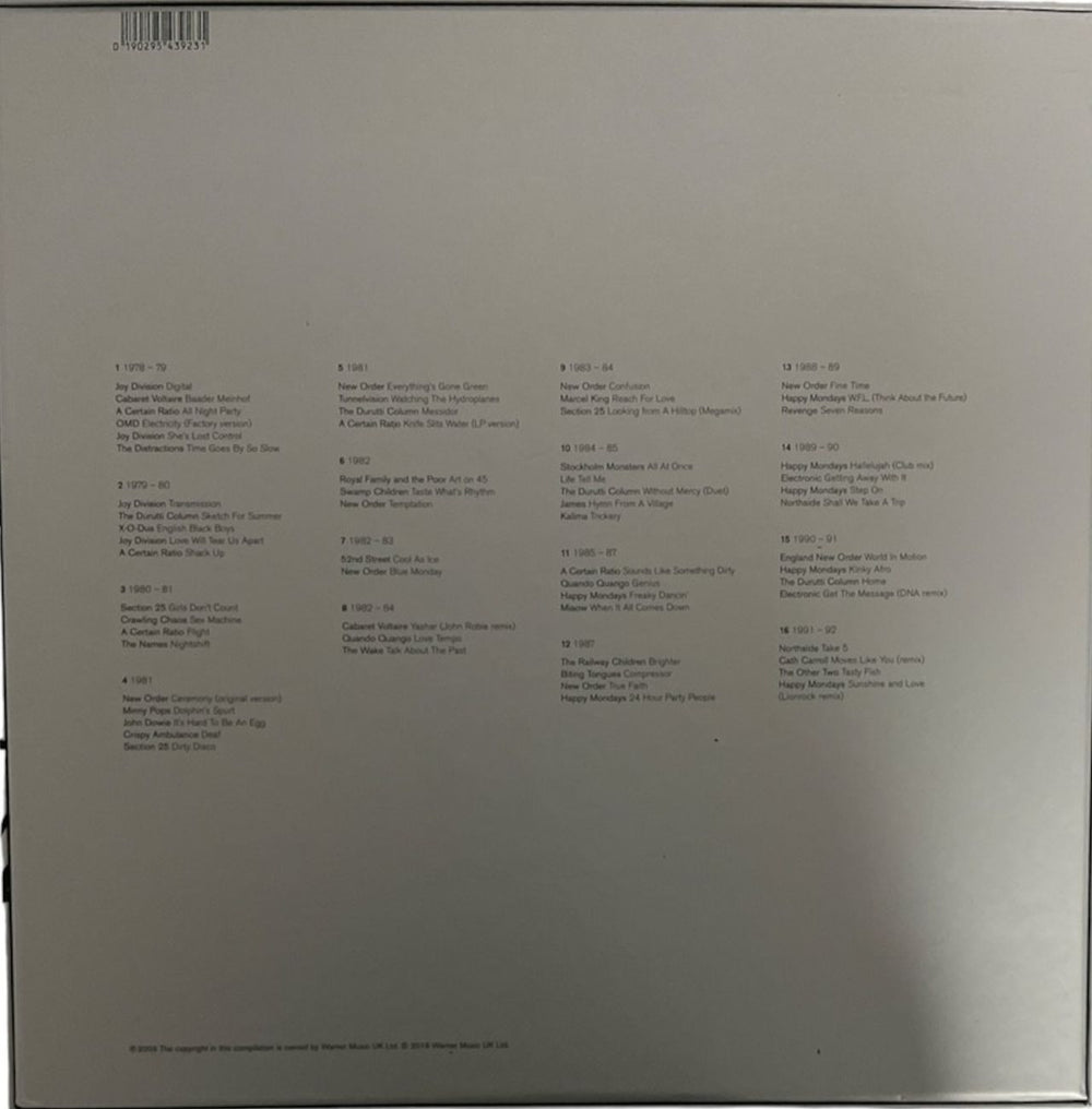 Factory Factory Communications 1978-92 - 180 Gram - Box Set UK Vinyl Box Set 190295439231