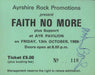 Faith No More Fully Autographed Ticket Stub UK concert ticket