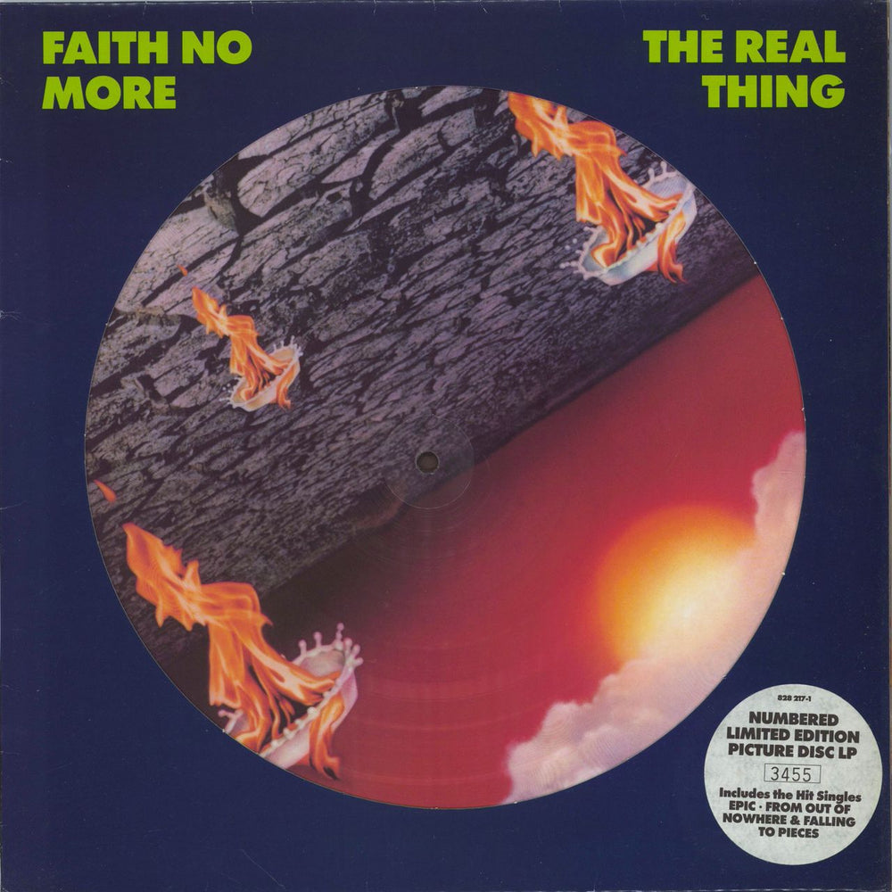 Faith No More The Real Thing - Number Stickered UK picture disc LP (vinyl picture disc album) 828217-1