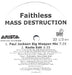 Faithless Mass Destruction US Promo 12" vinyl single (12 inch record / Maxi-single) A12-63678-1-SA