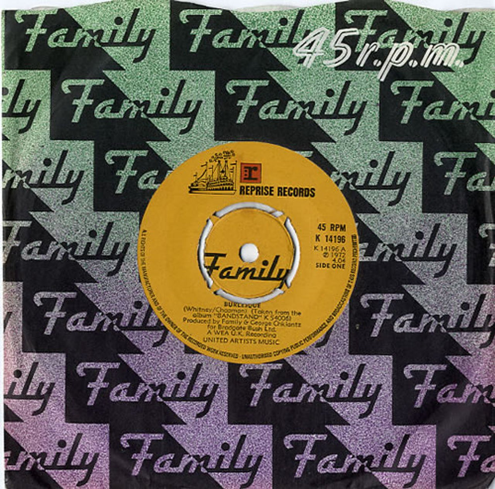 Family Burlesque - 4pr UK 7" vinyl single (7 inch record / 45) K14196