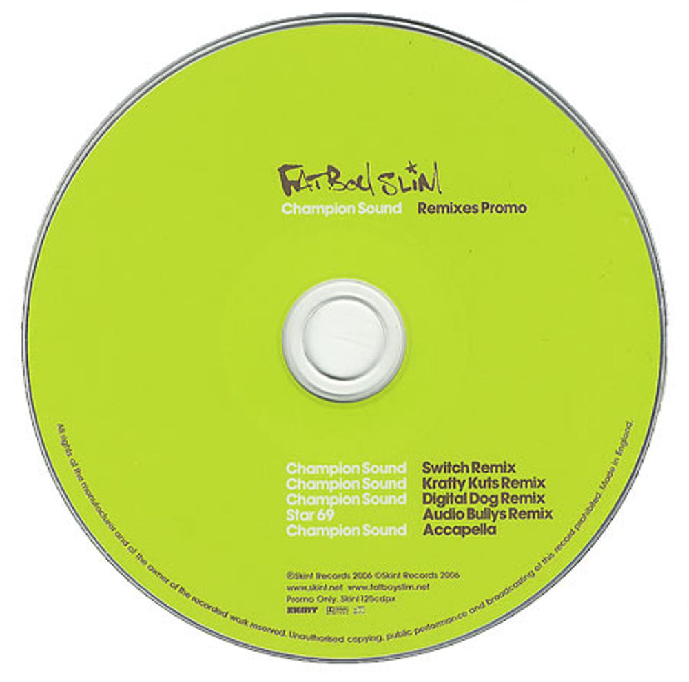 Fatboy Slim Champion Sound - Remixes 1&2 UK Promo 2-CD single set (Double CD single) FBS2SCH387230