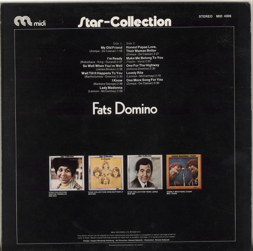 Fats Domino Star Collection UK vinyl LP album (LP record)