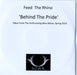 Feed The Rhino Behind The Pride UK Promo CD-R acetate CD-R