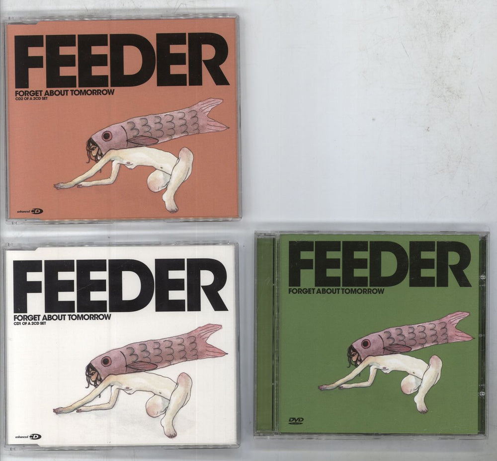 Feeder Forget About Tomorrow - Complete Set UK 3-disc CD/DVD Set ECSCD135/X135/DV135