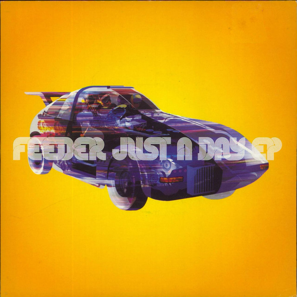 Feeder Just A Day EP - Orange vinyl UK 7" vinyl single (7 inch record / 45) ECS121