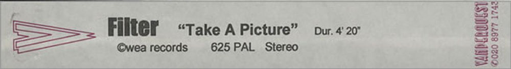 Filter Take A Picture UK Promo video (VHS or PAL or NTSC) PROMO VIDEO