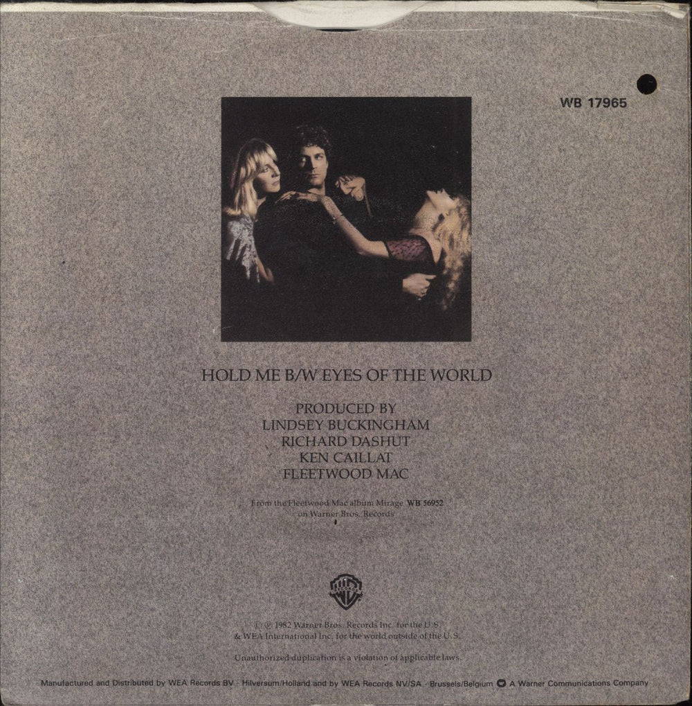 Fleetwood Mac Hold Me - Deletion hole German 7" vinyl single (7 inch record / 45)