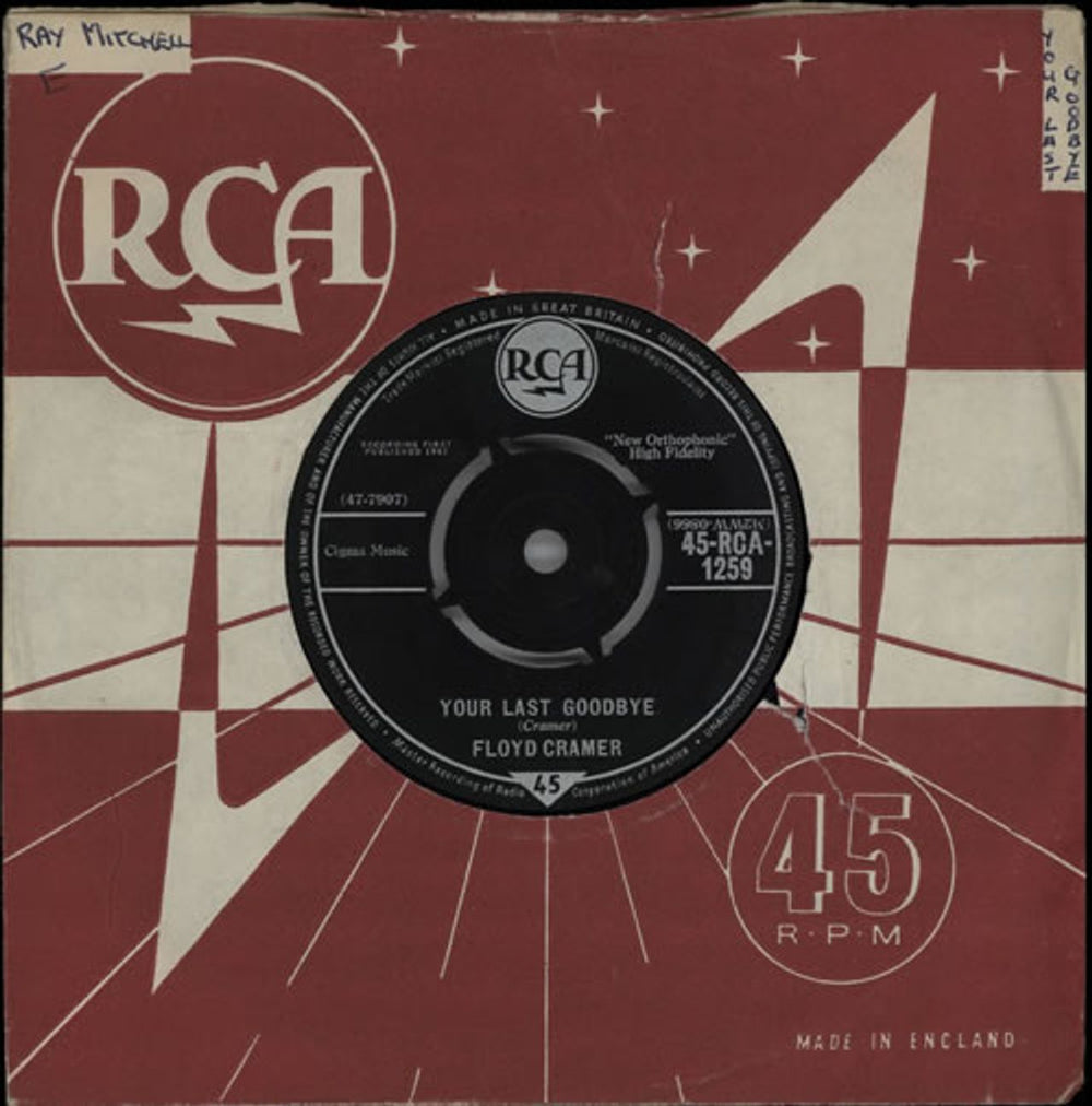 Floyd Cramer Your Last Goodbye UK 7" vinyl single (7 inch record / 45) 45-RCA-1259