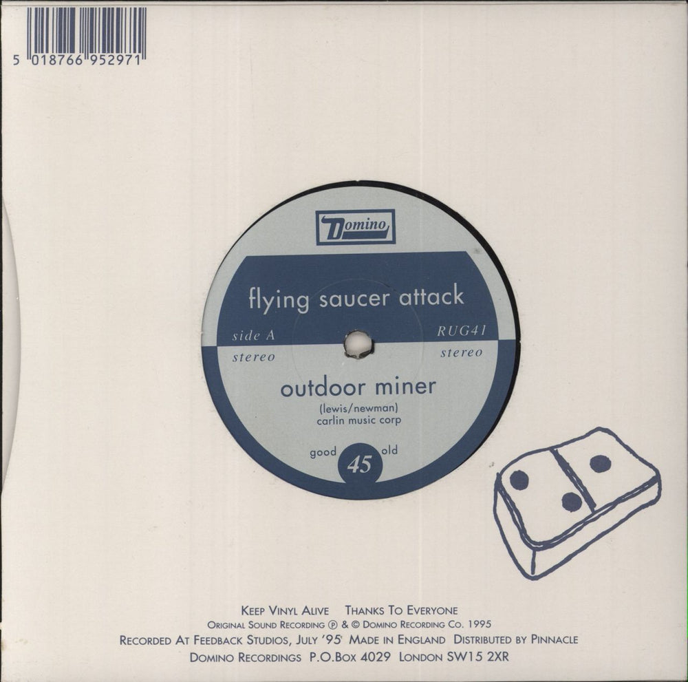 Flying Saucer Attack Outdoor Miner / Psychic Driving UK 7" vinyl single (7 inch record / 45) 5018766952971