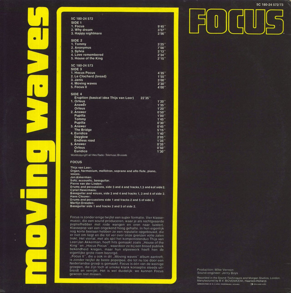 Focus Moving Waves - EX Dutch 2-LP vinyl record set (Double LP Album)