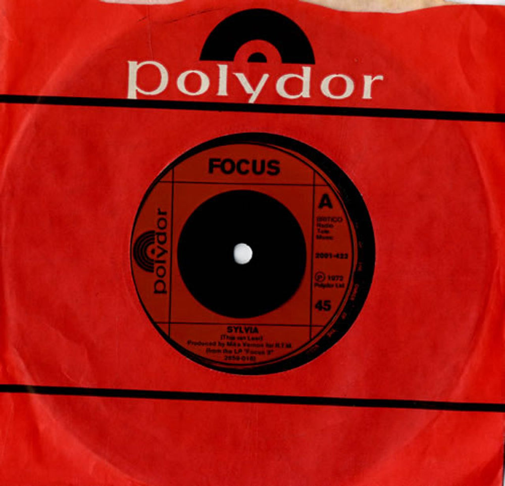 Focus Sylvia - Inj UK 7" vinyl single (7 inch record / 45) 2001-422