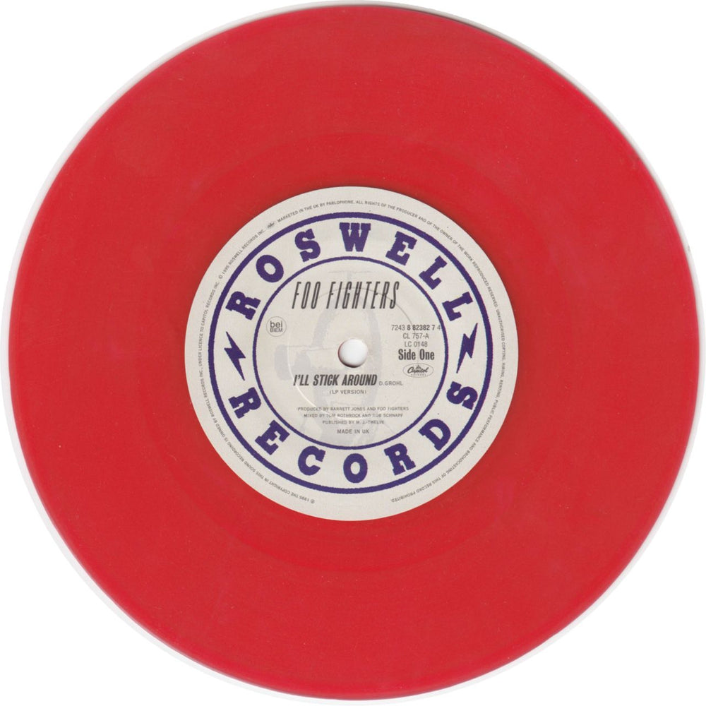 Foo Fighters I'll Stick Around - Red Vinyl UK 7" vinyl single (7 inch record / 45) FOO07IL51584