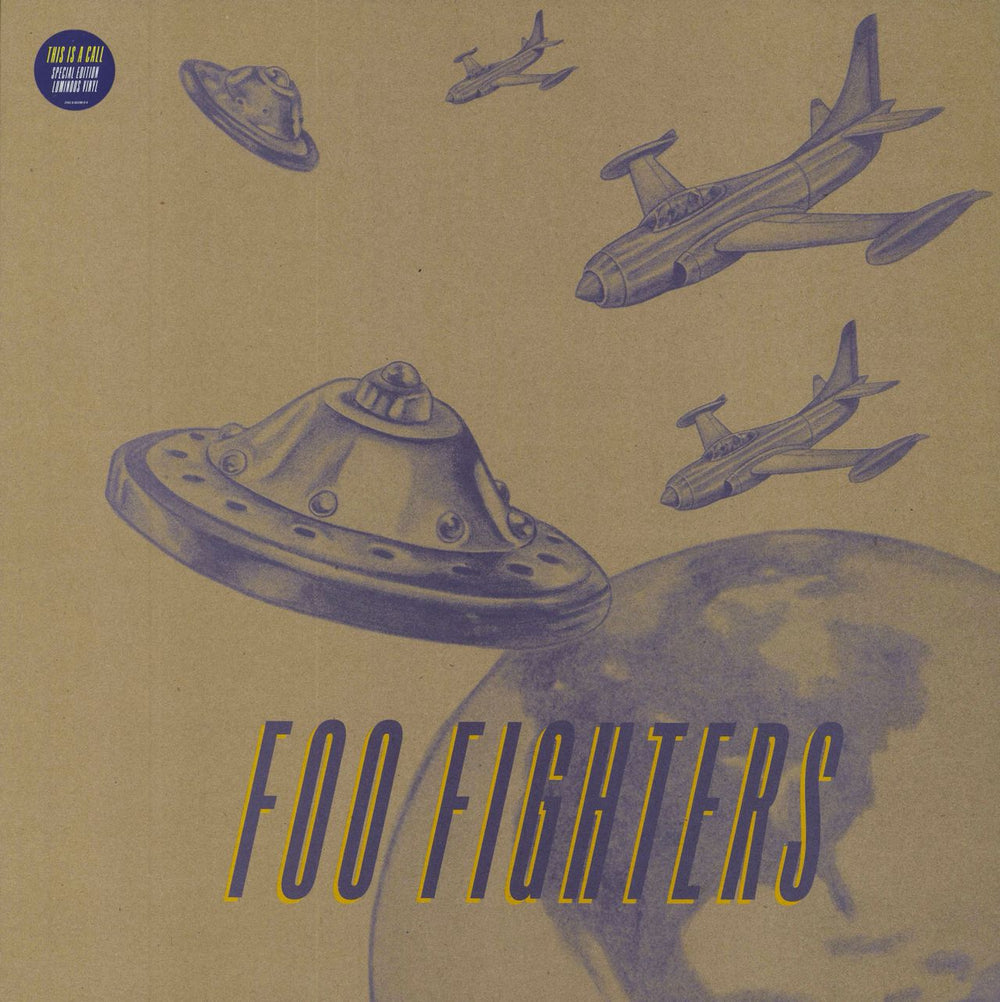 Foo Fighters This Is A Call - Luminous Vinyl - Promo Stickered UK 12" vinyl single (12 inch record / Maxi-single) 12CL753