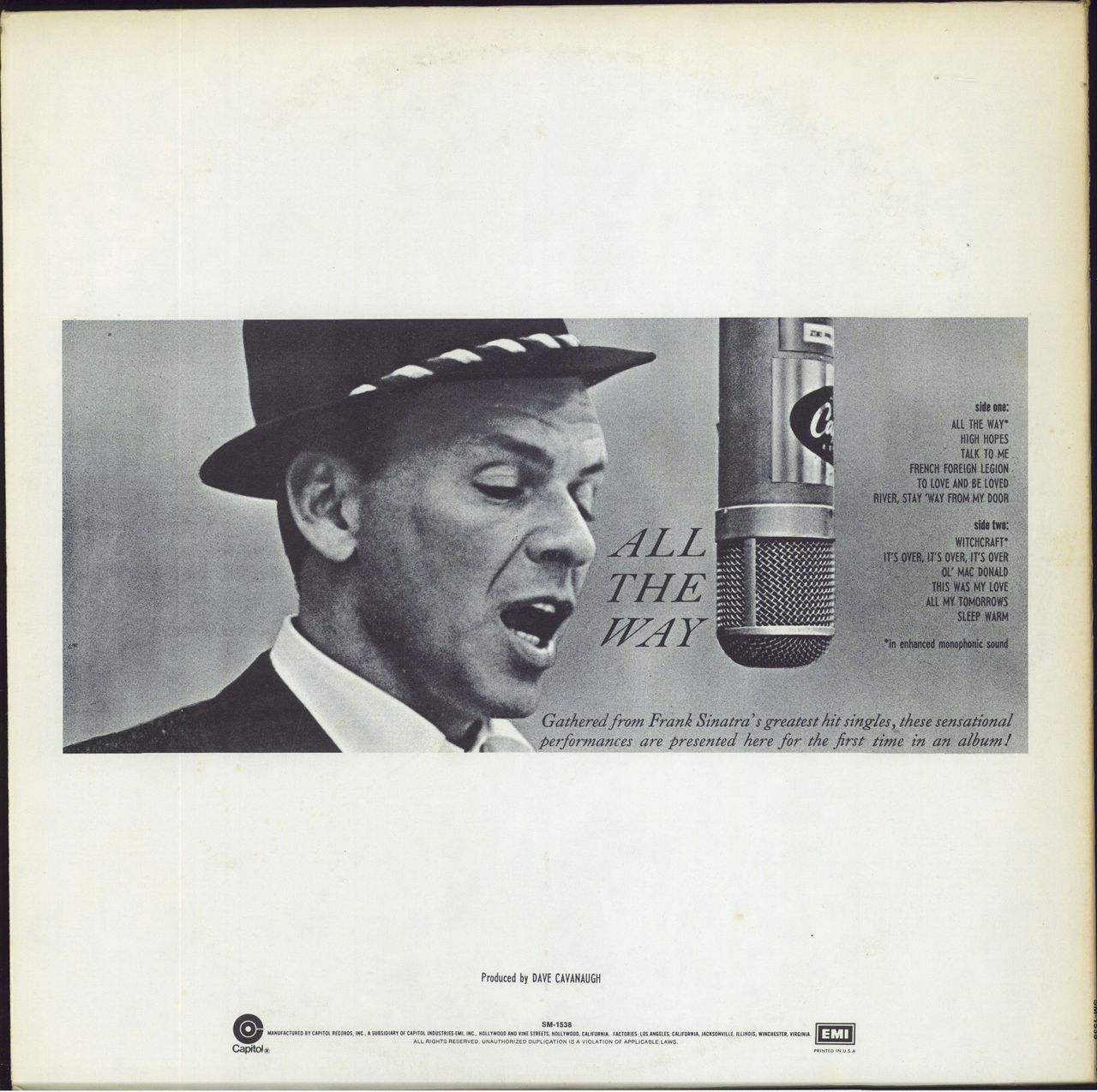 Mindre opfindelse Jeg klager Frank Sinatra All The Way US Vinyl LP — RareVinyl.com