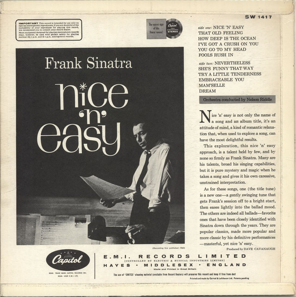 Frank Sinatra Nice 'n' Easy UK vinyl LP album (LP record) FRSLPNI377253