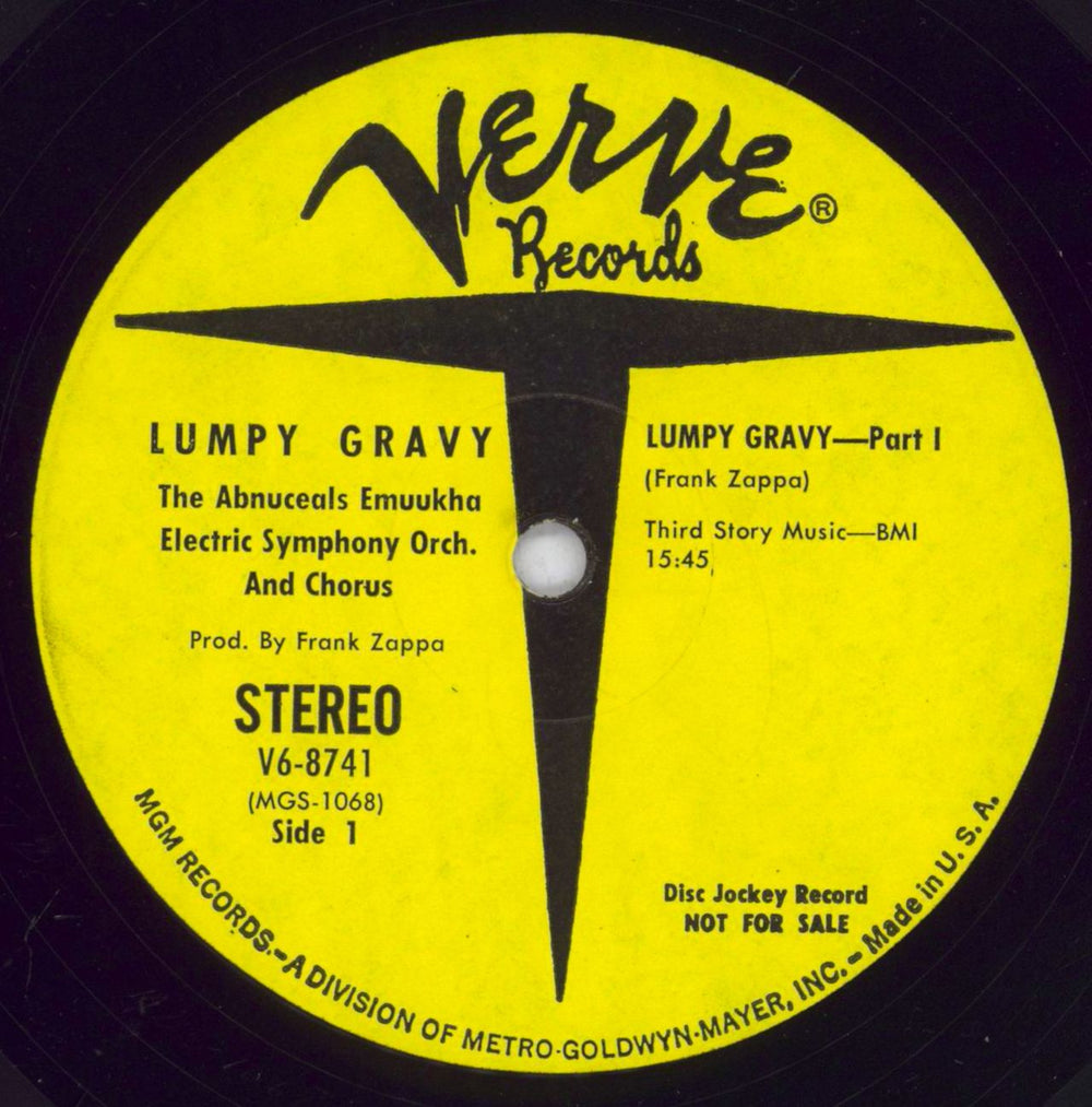 Frank Zappa Lumpy Gravy US Promo vinyl LP album (LP record) ZAPLPLU829307