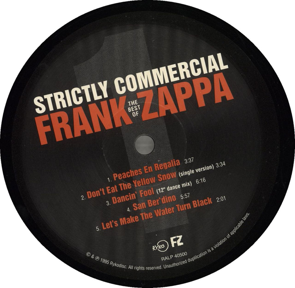 Frank Zappa Strictly Commercial UK 2-LP vinyl record set (Double LP Album)