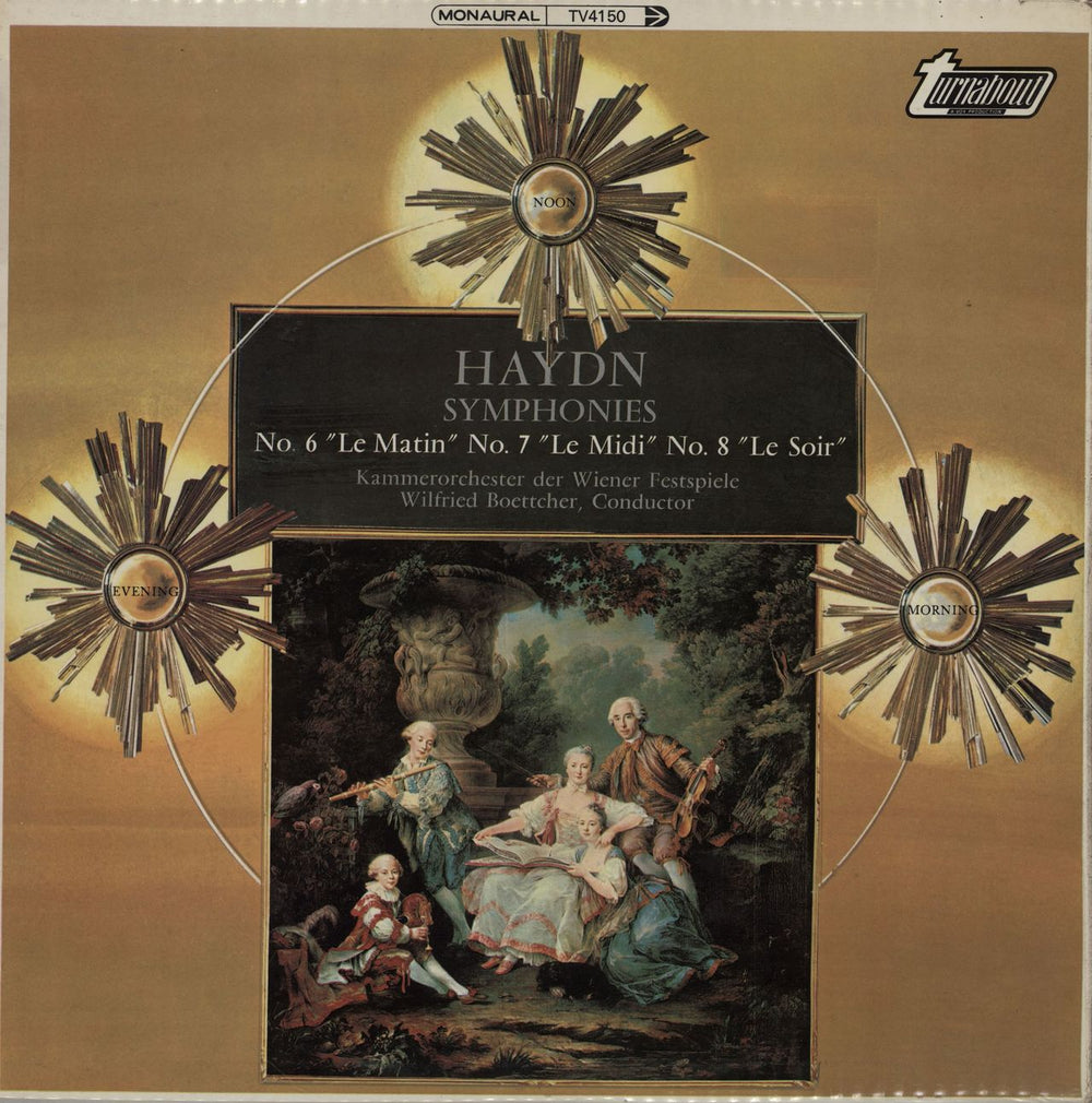 Franz Joseph Haydn Symphonies No. 6 "Le Matin", No. 7 "Le Midi & No. 8 "Le Soir" UK vinyl LP album (LP record) TV4150